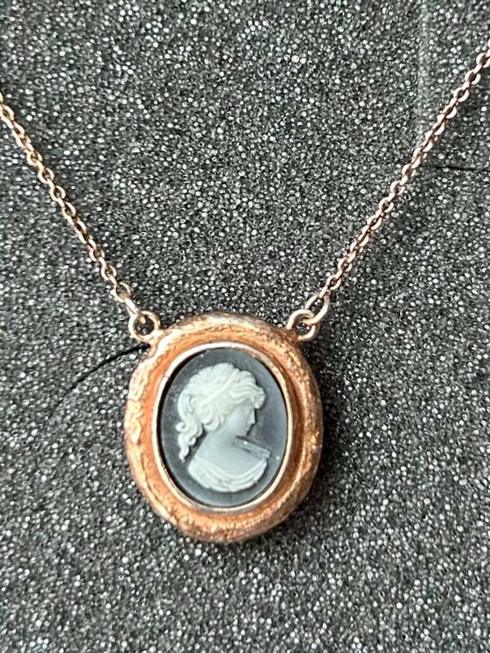 Rose Gold Plated Cameo Necklace Pendant - FINAL PRICE